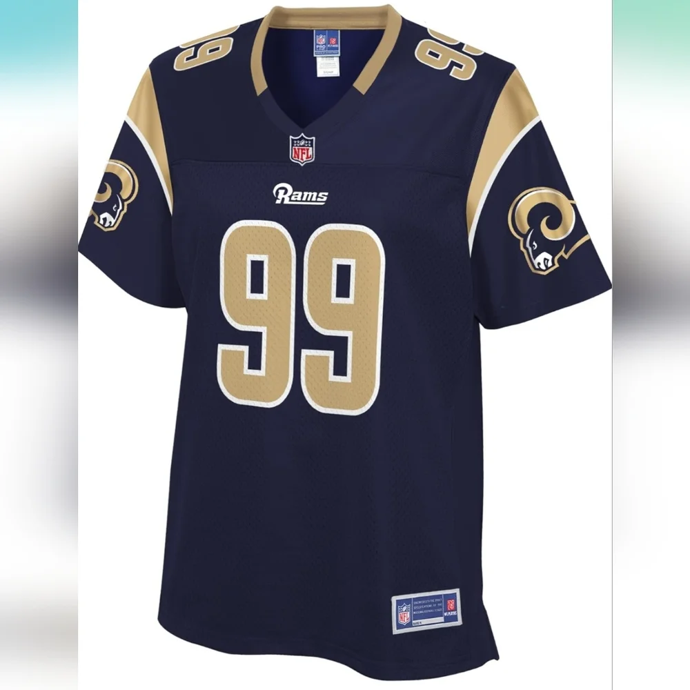 Los Angeles Rams Navy and Gold Jersey DONALD 99 MEDIUM - Picture 2 of 11